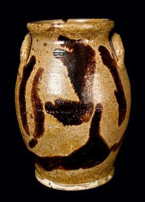 New England Redware Jar with Manganese Decoration