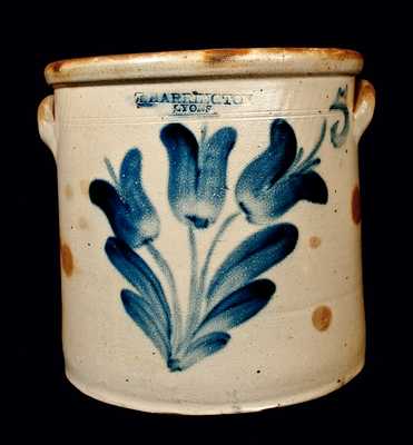 5 Gal. T. HARRINGTON / LYONS, NY Stoneware Crock