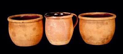 Lot of Three: Redware Jars, Two Impressed B & C