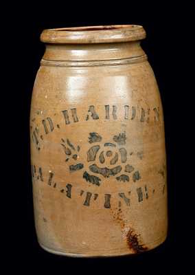 T. D. HARDEN / PALATINE, WV Stoneware Canning Jar