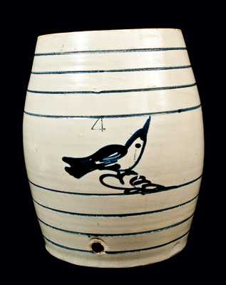 Fulper, Flemington, NJ Stoneware Water Cooler w/ Bird