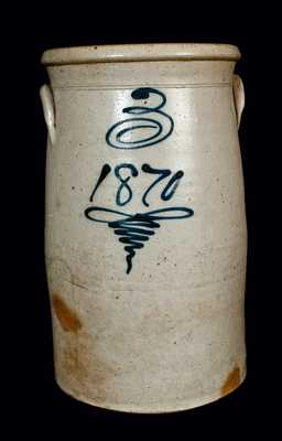Midwestern Stoneware Churn Dated 1870