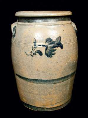 Western PA Stoneware Crock w/ Freehand Tulip Decoration