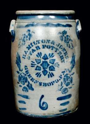 Elaborate STAR POTTERY Hamilton & Jones Stoneware Crock