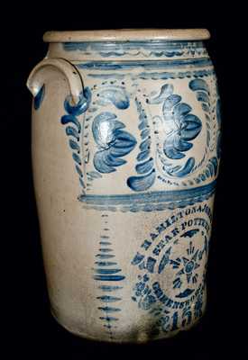 Monumental HAMILTON & JONES / STAR POTTERY 15 Gal. Stoneware Crock
