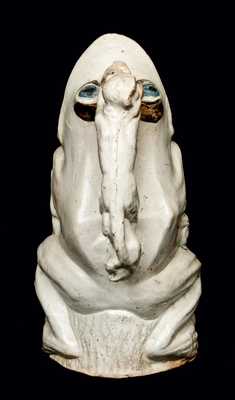 Stoneware Frog Pitcher w/ Monkey Handle, attrib. Anna Pottery