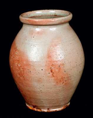 Very Rare William Burchnell, London, Ohio, Redware Jar