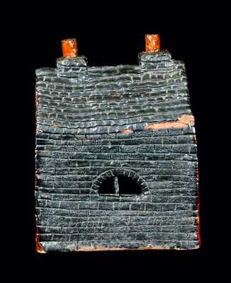 Exceptional Pennsylvania Redware House Sculpture