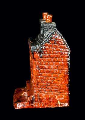 Exceptional Pennsylvania Redware House Sculpture