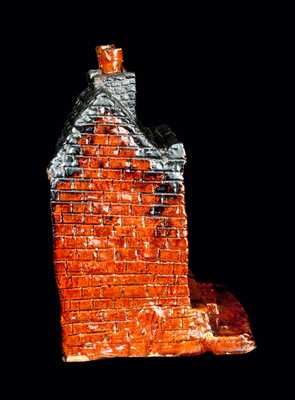 Exceptional Pennsylvania Redware House Sculpture