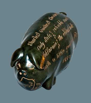 Anna Pottery California and Black Hills Railroad Map Pig Bottle