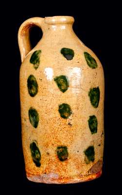 Lead Glazed Redware Jug w/ Copper Dots, probably Northeastern US