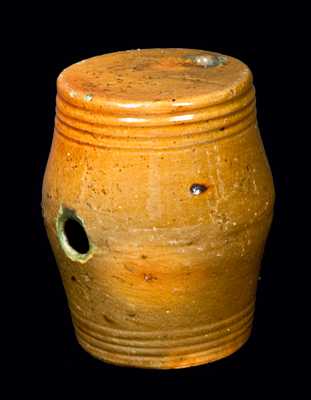 New England Lead-Glazed Redware Rundlet