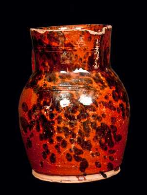 Pennsylvania Redware Pitcher w/ Manganese Sponging