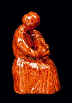 Redware Figure of Mother with Child