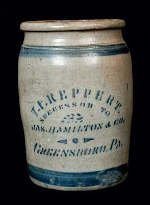 T. F. REPPERT, Greensboro, PA Stoneware Crock