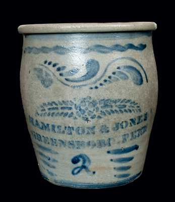 Hamilton & Jones, Greensboro, PA Stoneware Cream Jar