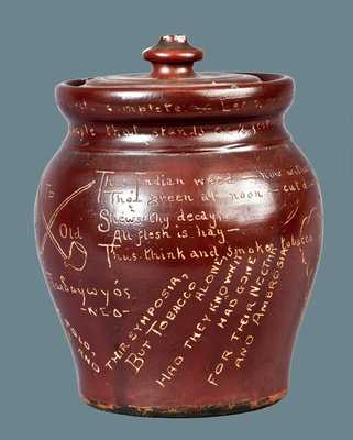 Outstanding Yale Stoneware Lidded Tobacco Jar
