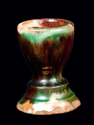 Strasburg, VA Multi-glazed Redware Eggcup