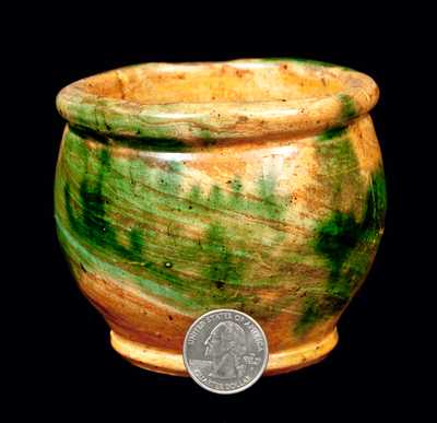 Small Strasburg, VA Multi-Glazed Redware Jar, Shenandoah Pottery