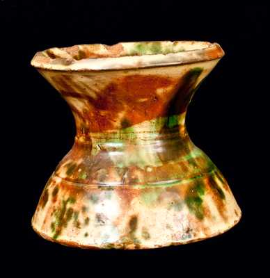 Strasburg, VA Multi-glazed Redware Spittoon, Shenandoah Pottery