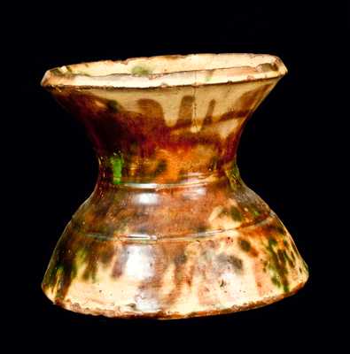 Strasburg, VA Multi-glazed Redware Spittoon, Shenandoah Pottery