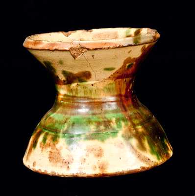 Strasburg, VA Multi-glazed Redware Spittoon, Shenandoah Pottery