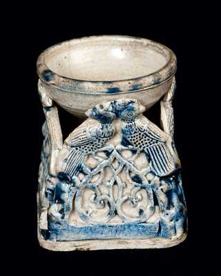 Rare Westerwald Table Salt with Pairs of Facing Birds, c1770