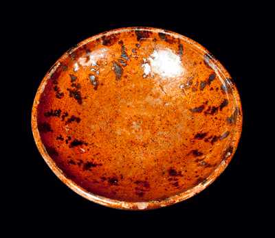 Small Glazed Redware Dish, probably Pennsylania