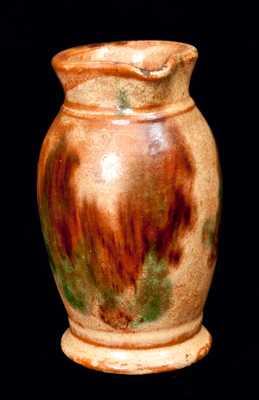Strasburg, VA Multi-glazed Redware Pitcher, Shenandoah Valley