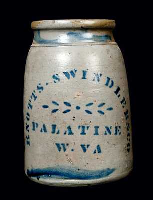 KNOTTS, SWINDLER & CO. / PALATINE, WV Stoneware Crock