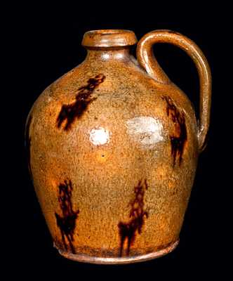 New England Redware Jug with Manganese Drips