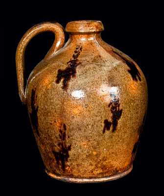 New England Redware Jug with Manganese Drips