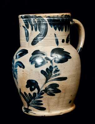 Heavily-Decorated Remmey Philadelphia Stoneware Pitcher