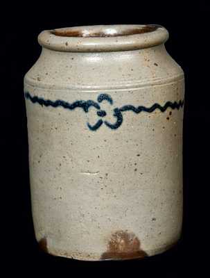 Old Bridge, NJ Stoneware Jar w/ Slip-Trailed Daisies