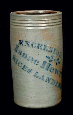 EXCELSIOR WORKS / Isaac Hewitt, Jr. / RICES LANDING, PA Stoneware Canning Jar