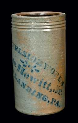 EXCELSIOR WORKS / Isaac Hewitt, Jr. / RICES LANDING, PA Stoneware Canning Jar