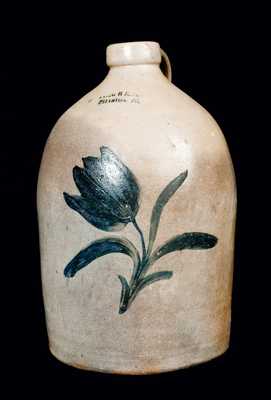 EVAN R. JONES / PITTSTON, PA Stoneware Jug with Cobalt Dec.