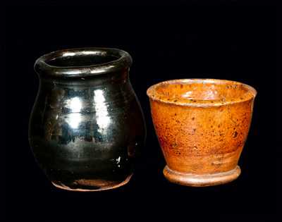 Lot of Two: Miniature Redware Crocks