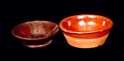 Lot of Two: Miniature Redware Dishes