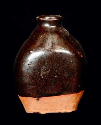 Manganese Miniature Redware Flask