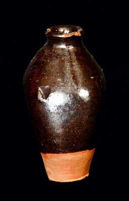 Manganese Miniature Redware Flask