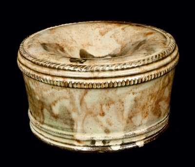 Unusually-Glazed Redware Spittoon