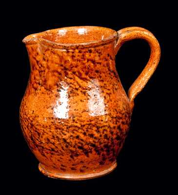 Miniature Sponged Redware Pitcher