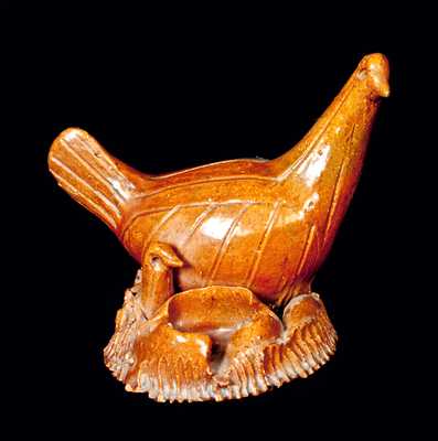 Redware Figural Bird Bank