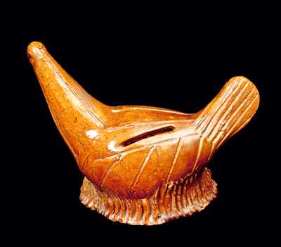 Redware Figural Bird Bank