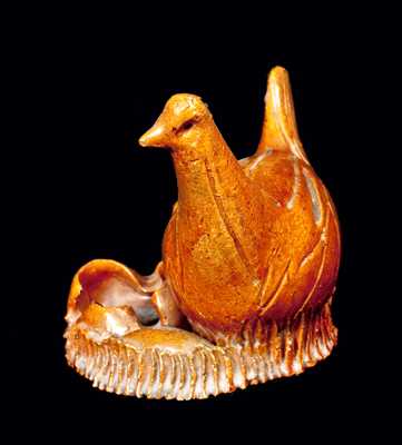 Redware Figural Bird Bank