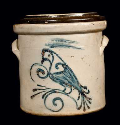 FLACK & VAN ARSDALE Ontario Stoneware Crock with Bird