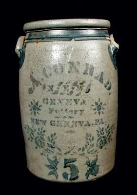 A. CONRAD / NEW GENEVA POTTERY Stoneware Crock w/ Stars