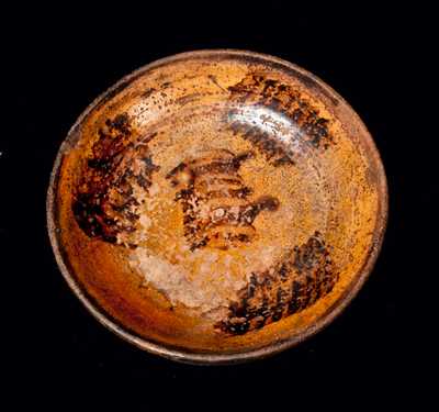 Redware Dish with Manganese Sponging